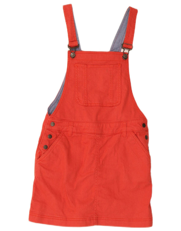 Fat Face Mädchen-Latzhose-Jeansrock, 10–11 Jahre, W26, rote Baumwolle