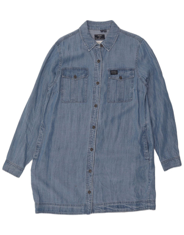 Superdry Damen Jeanskleid UK 14 Large Blau Lyocell