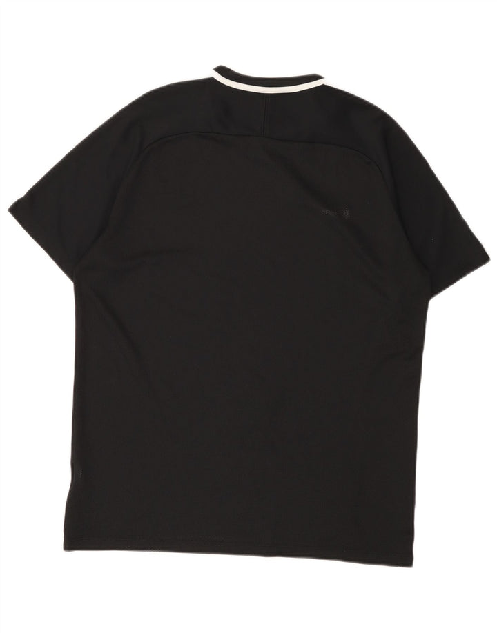 NIKE Damen Dri Fit T-Shirt Top UK 16 Large Schwarz Colourblock Polyester