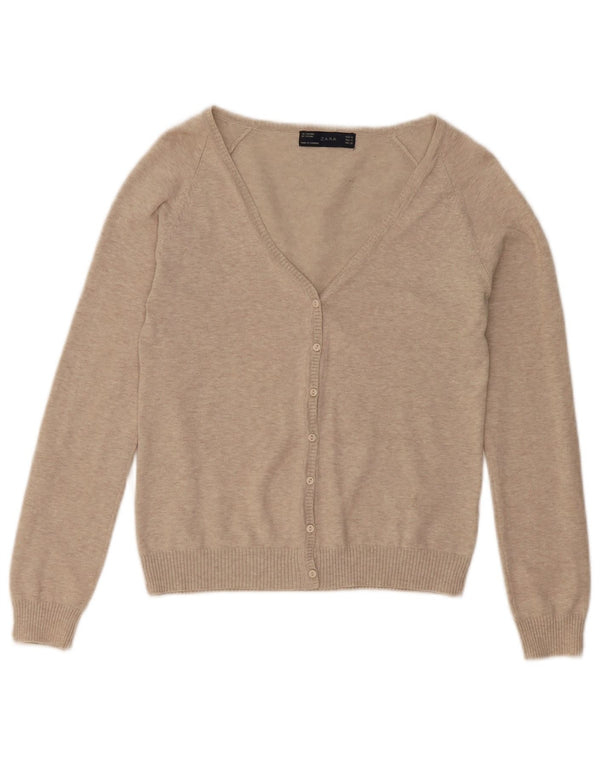 Zara Damen Strickjacke UK 12 Medium Beige