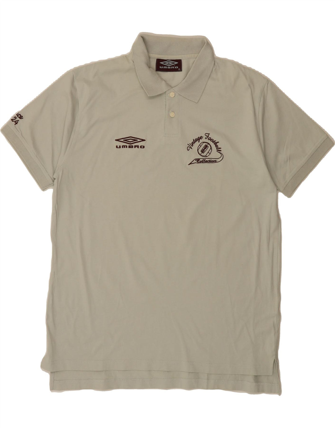 UMBRO Mens Graphic Polo Shirt XL Off White Cotton Vintage Umbro and Second-Hand Umbro from Messina Hembry 