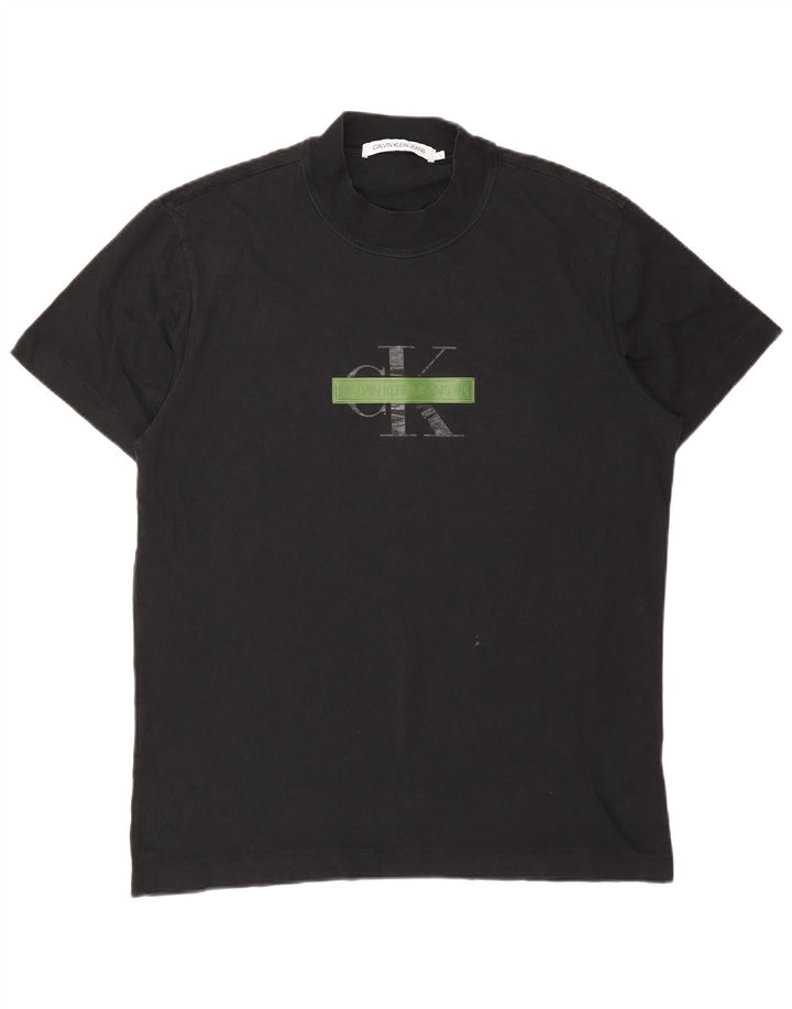 Calvin Klein Jeans Herren-T-Shirt mit Grafik, groß, aus schwarzer Baumwolle