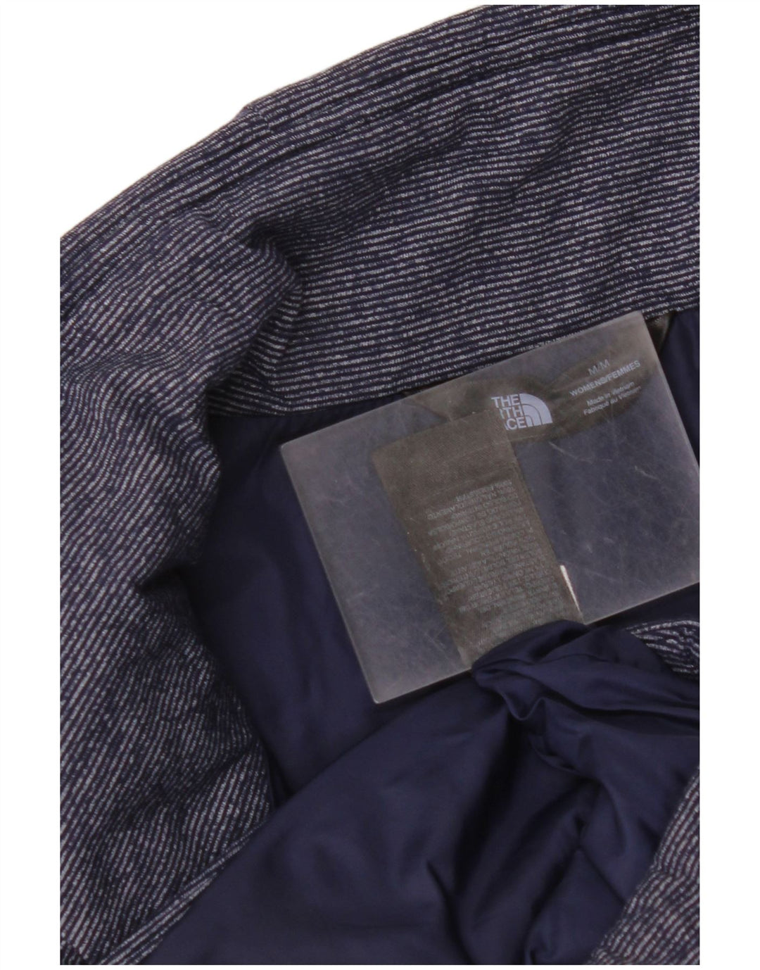 THE NORTH FACE Damen Wattierte Weste UK 14 Medium Navy Blue Nadelstreifen