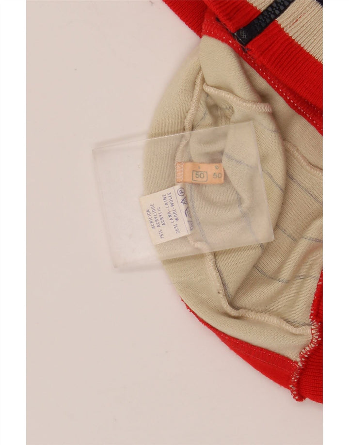 FILA Damen-Trainingsanzug-Top-Jacke IT 50 XL, rotes Farbblock-Acryl