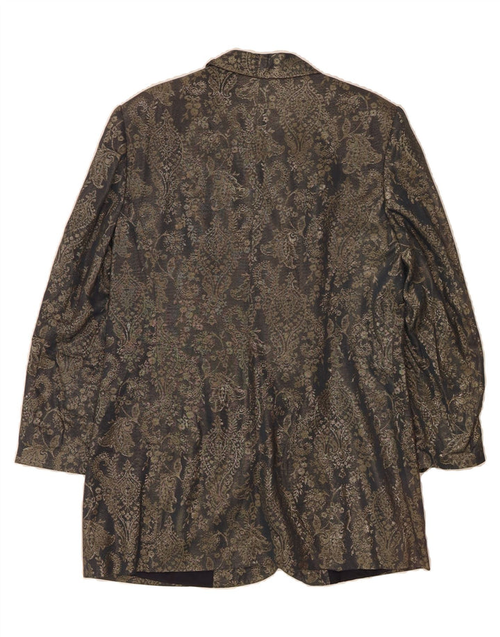 VERA MONT Womens Double Breasted Blazer Jacket UK 16 Large Grey Paisley Vintage Vera Mont and Second-Hand Vera Mont from Messina Hembry 