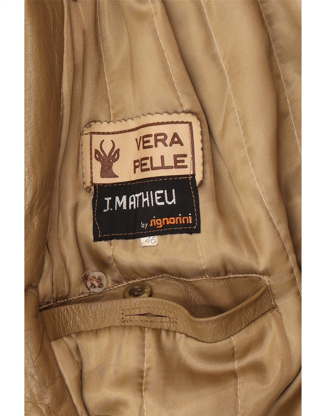 Vintage Herren Leder Trenchcoat IT 46 Kleines braunes Leder
