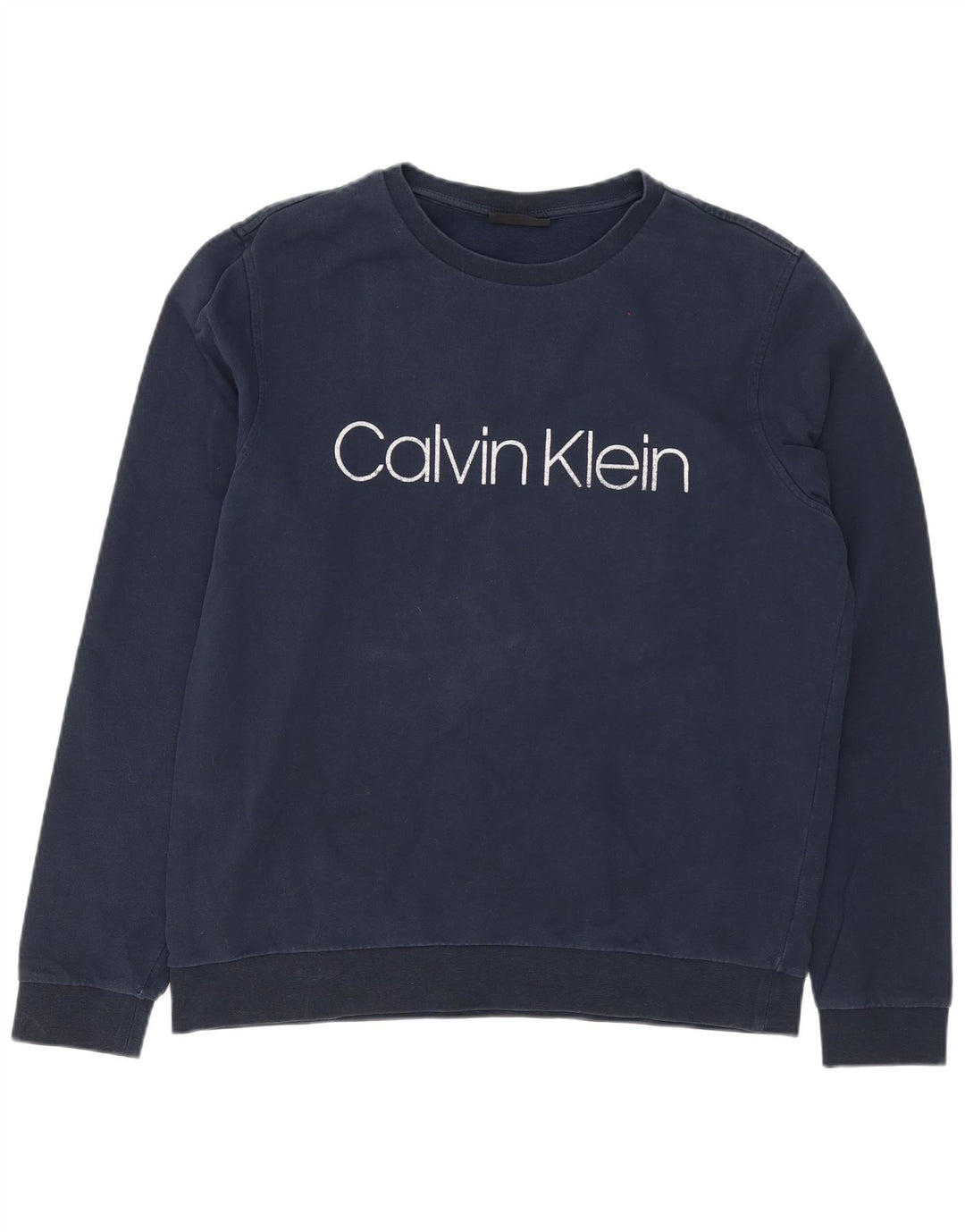 Calvin Klein Herren Grafik-Sweatshirt-Pullover XL aus marineblauer Baumwolle