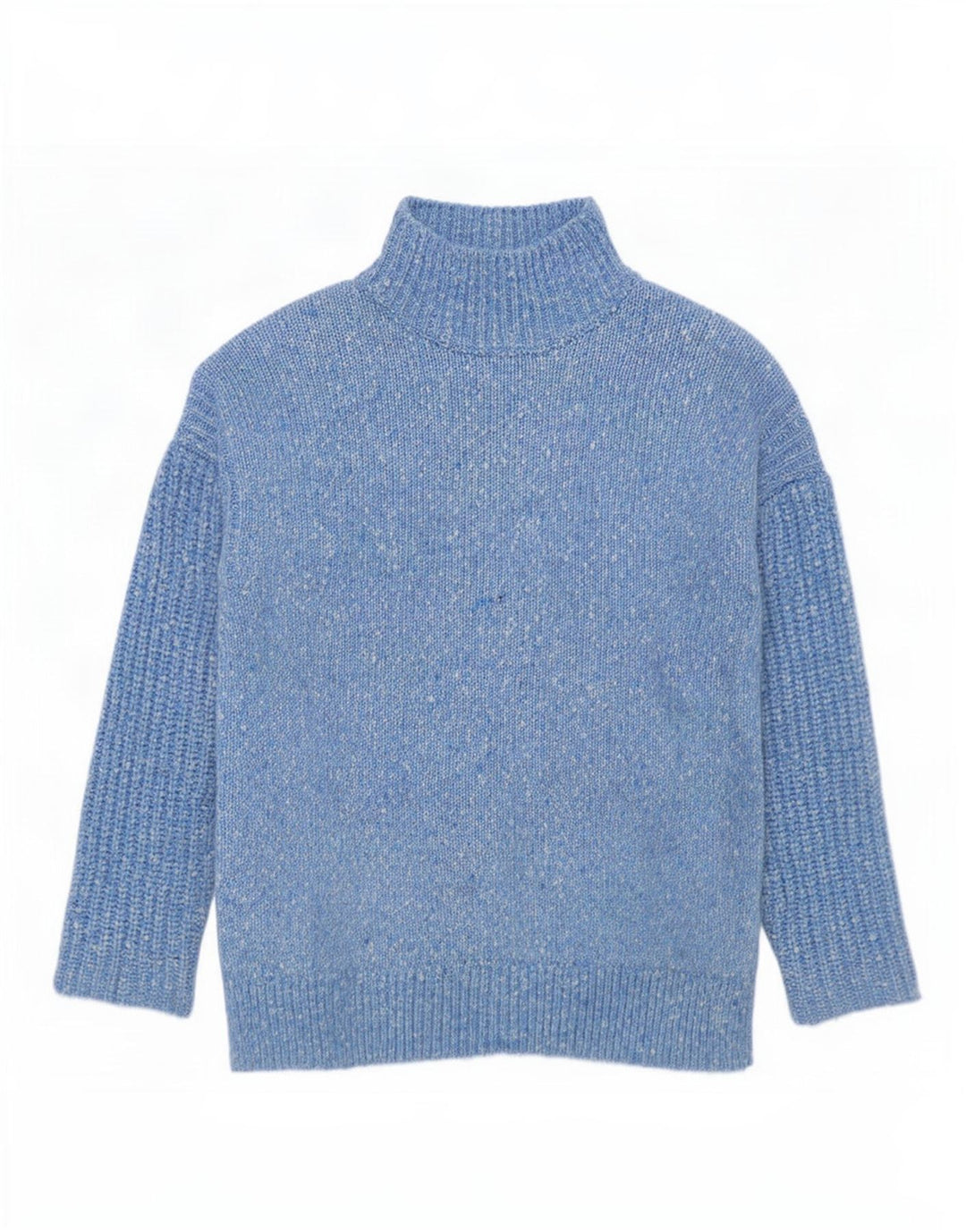 Marks & Spencer Rollkragenpullover für Damen, Gr. 14, Mittelblau meliert