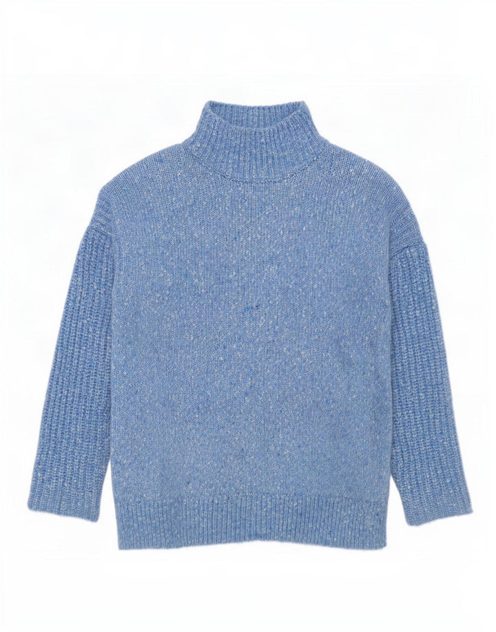 Marks & Spencer Rollkragenpullover für Damen, Gr. 14, Mittelblau meliert