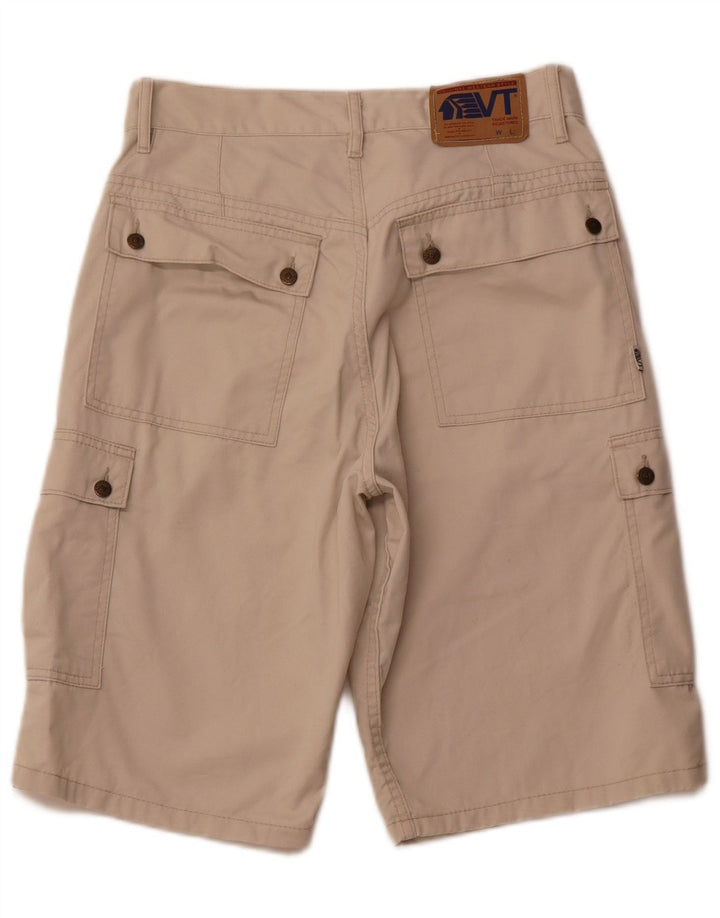 VINTAGE Herren-Cargoshorts mit hoher Taille, W31, mittelbeige Baumwolle