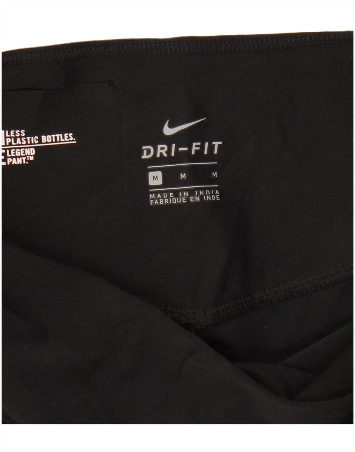 Nike Damen Dri Fit Graphic Leggings UK 12 Medium Schwarz