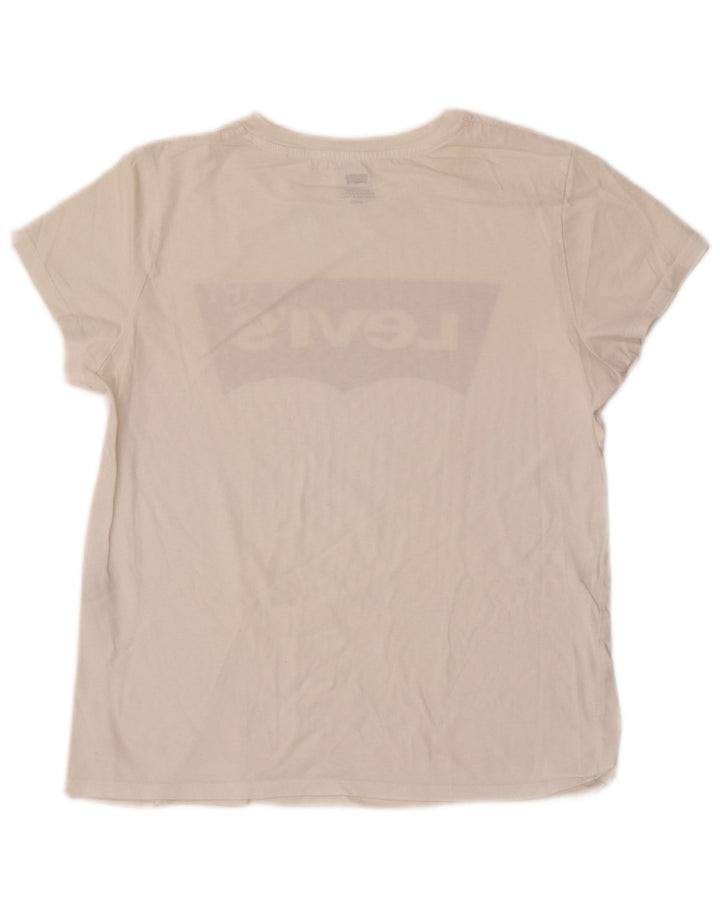 Levi's Damen-T-Shirt mit Grafik, UK 10, Größe S, Weiß