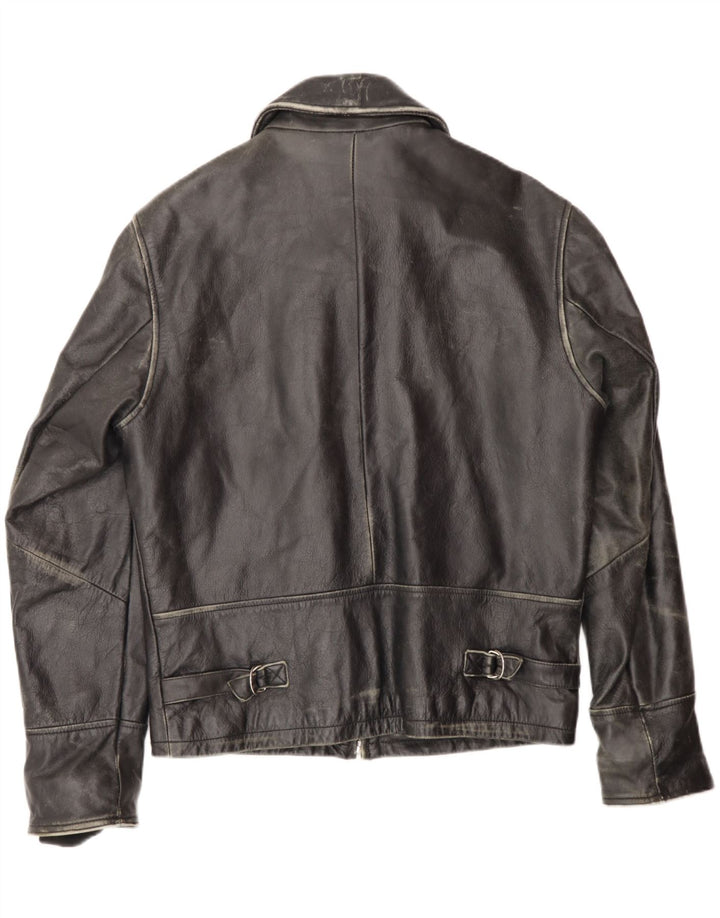 Bomb Boogie Damen Lederjacke UK 14 Mittelschwarzes Leder