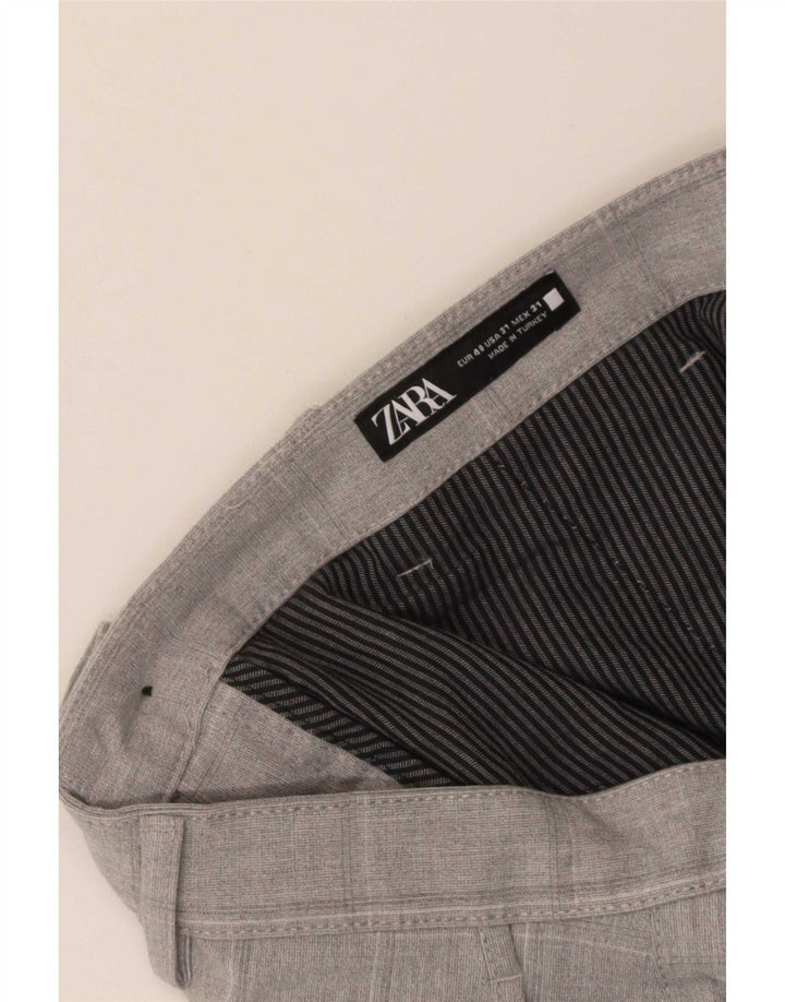 Zara Slim Chino-Hose für Herren, EU 40, mittelgroß, W31, L28, grau kariert