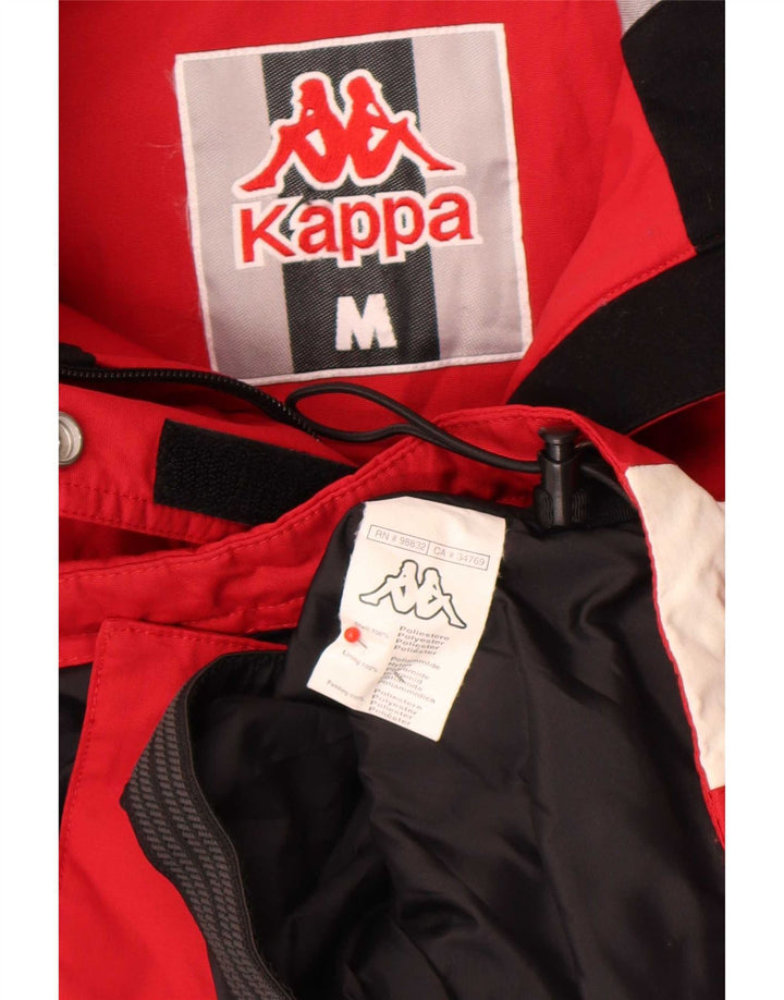 Kappa Damen Skijacke mit Kapuze UK 14 Mittelrotes Colourblock-Polyester