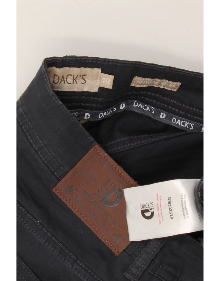 DACK'S Mens Slim Casual Trousers IT 48 Medium W32 L33 Navy Blue Cotton Vintage Dack's and Second-Hand Dack's from Messina Hembry 