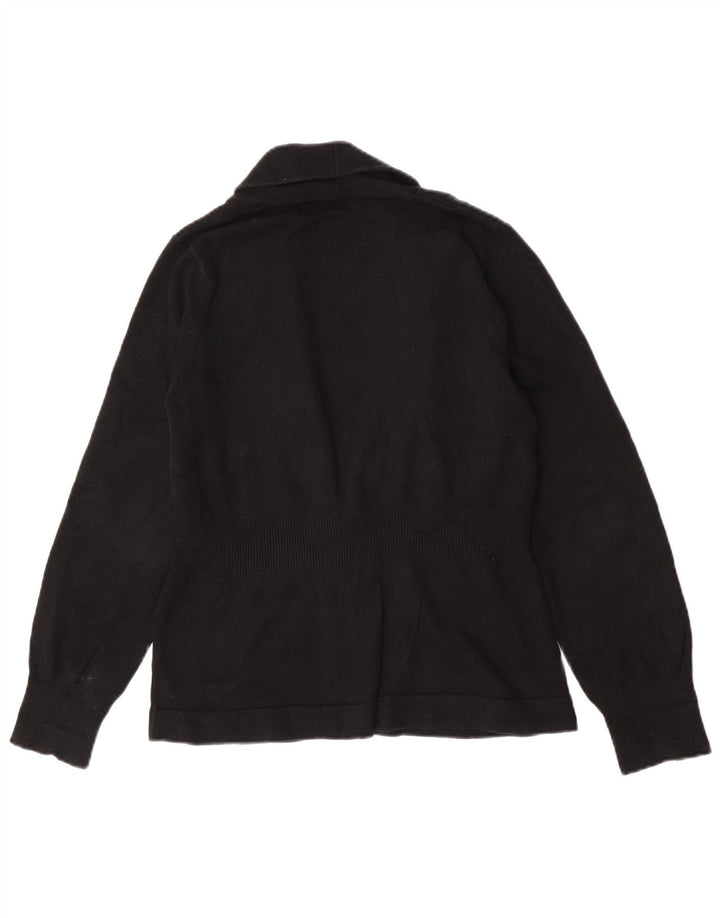 Eddie Bauer Damen-Cardigan-Pullover UK 14 Mittelschwarze Baumwolle