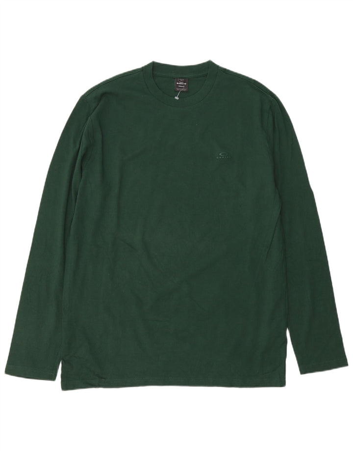 OAKLEY Herren-Oberteil mit normaler Passform, langärmelig, mittelgrüne Baumwolle