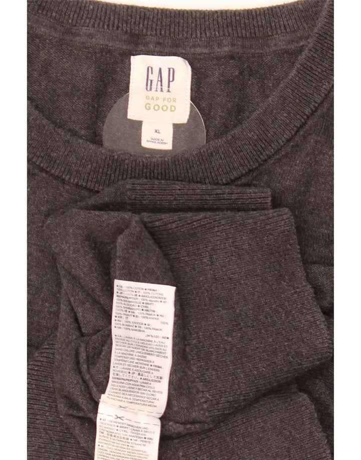 GAP Herren-Pullover mit Rundhalsausschnitt, XL, graue Baumwolle