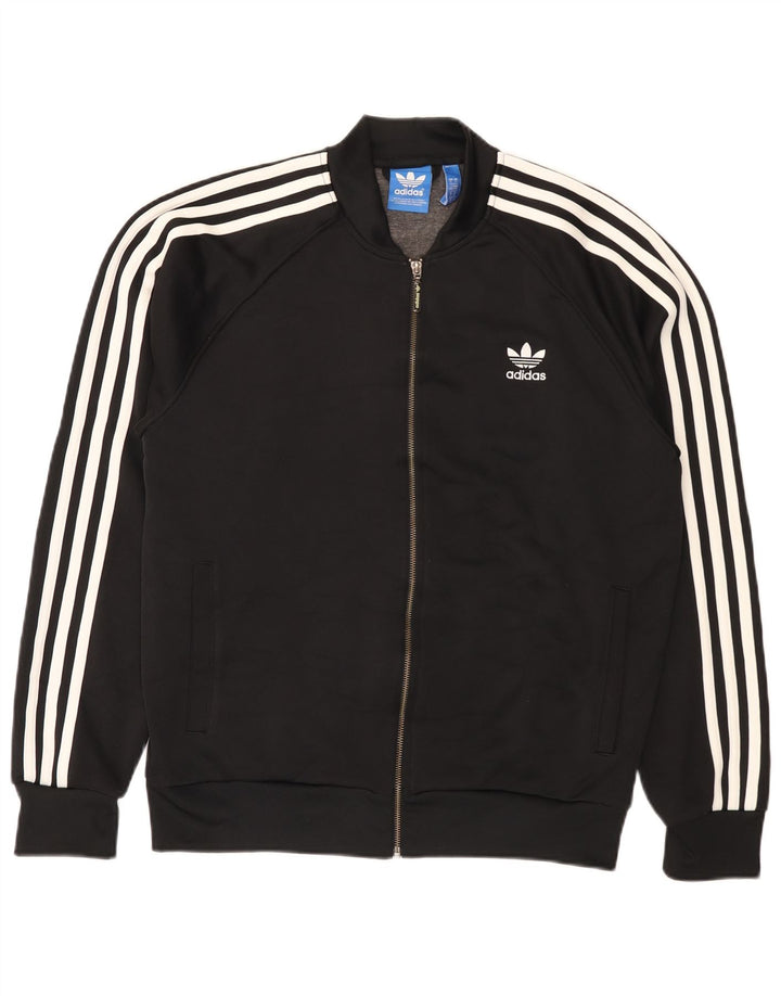 Adidas Herren-Trainingsanzug-Top-Jacke, großes schwarzes Polyester