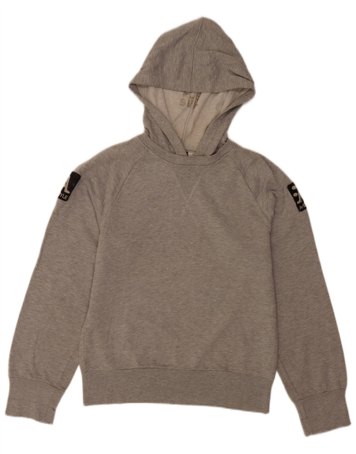 A-Style Herren-Kapuzenpullover mit Grafik, mittelgrau gesprenkelte Baumwolle