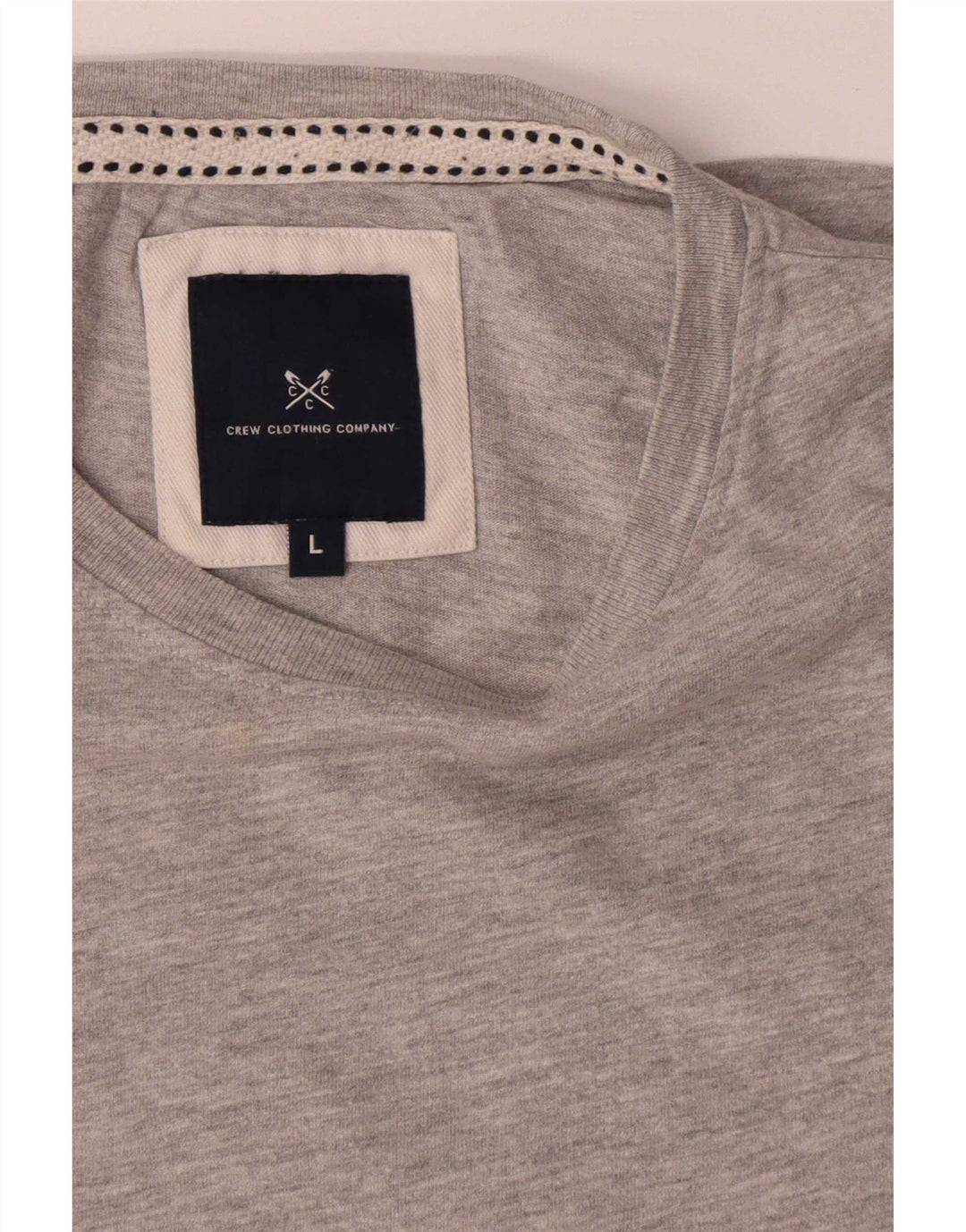 Crew Clothing Herren T-Shirt Top Large Grau Baumwolle