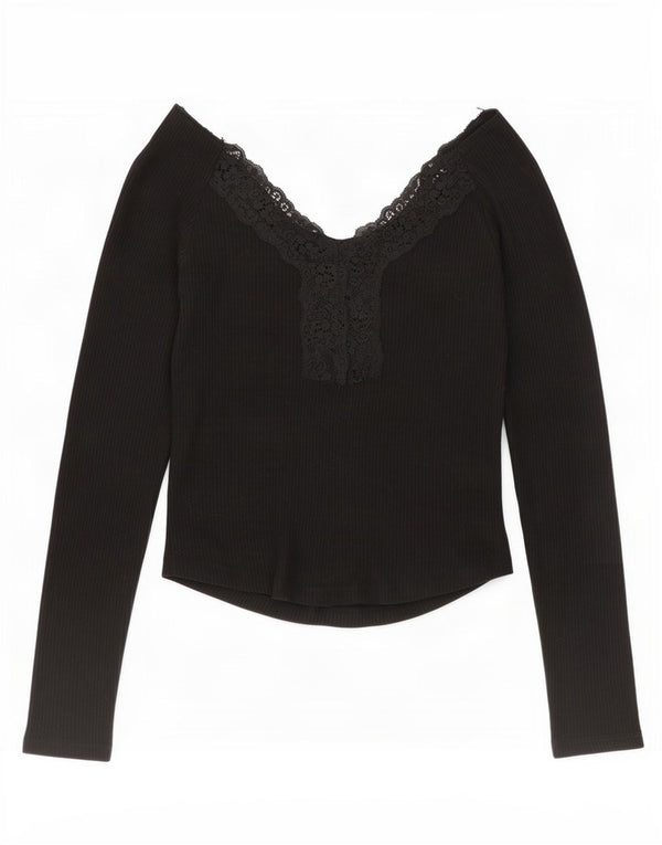 Schulterfreies Blusenoberteil für Damen von Zara, Gr. 40, Mittelschwarz, geblümt