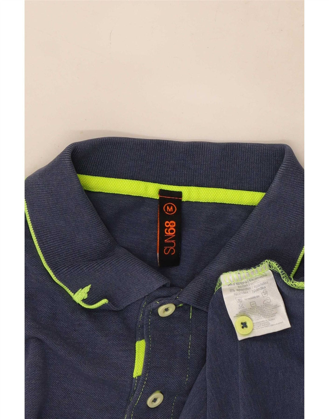Sun68 Herren-Poloshirt, mittelgroß, marineblau, Baumwolle