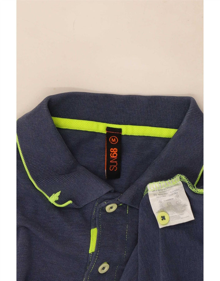 Sun68 Herren-Poloshirt, mittelgroß, marineblau, Baumwolle