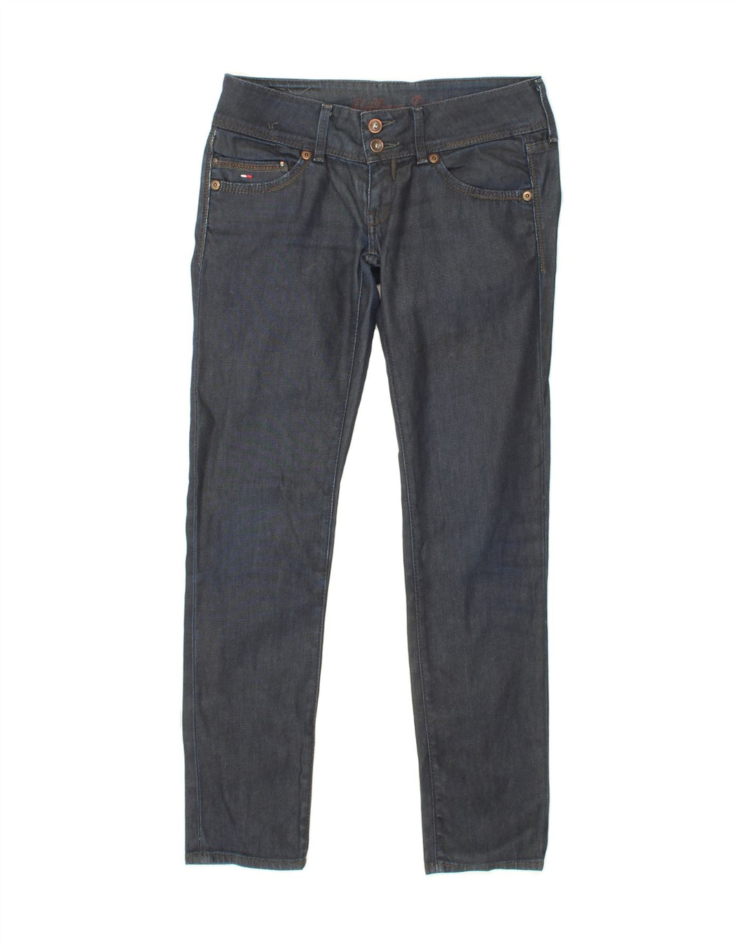 TOMMY HILFIGER Womens Slim Jeans W29 L32 Navy Blue Cotton Vintage Tommy Hilfiger and Second-Hand Tommy Hilfiger from Messina Hembry 