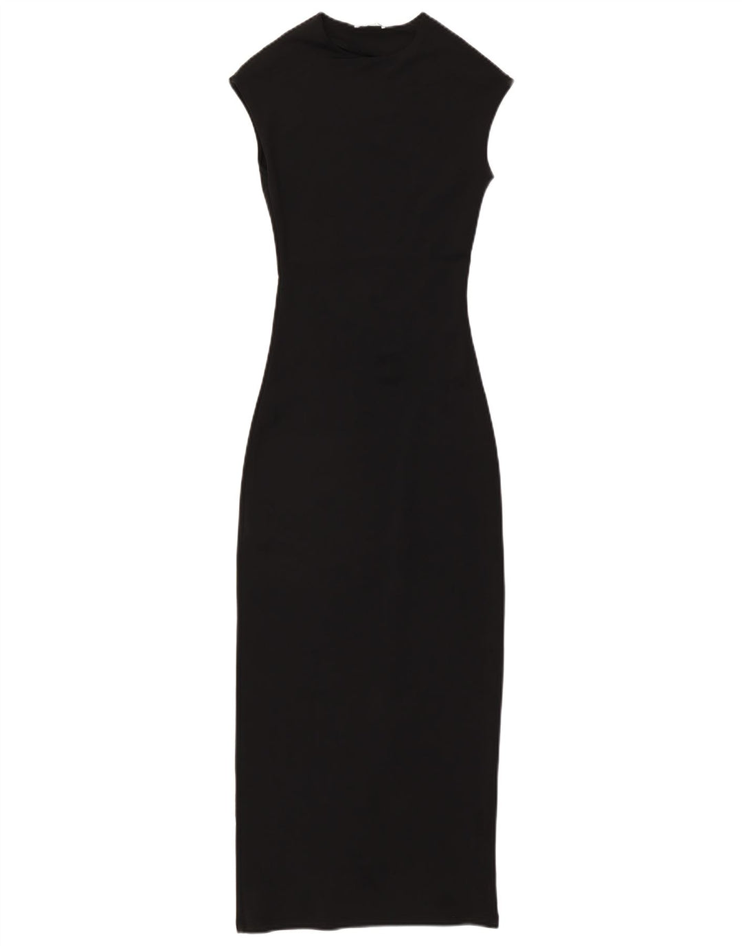 ZARA Damen Ärmelloses Maxikleid UK 10 Small Schwarz Polyamid
