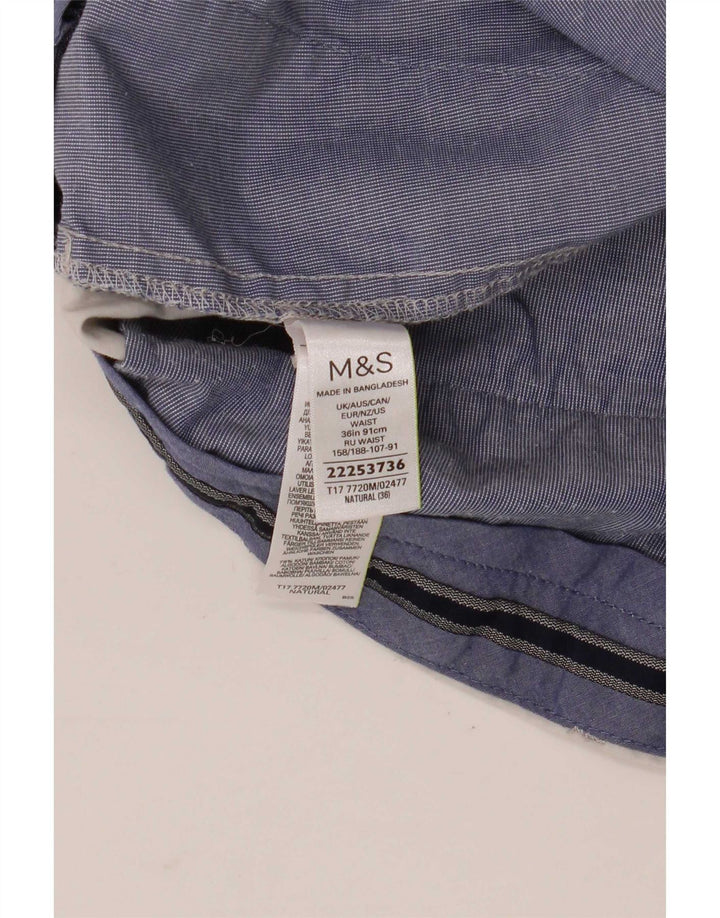 Marks & Spencer Herren Chinoshorts W36 Large Grau Baumwolle