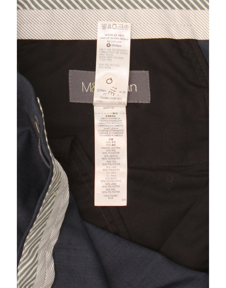 MARKS & SPENCER Herren-Anzughose, gerade, W44, L29, Blau, Polyester