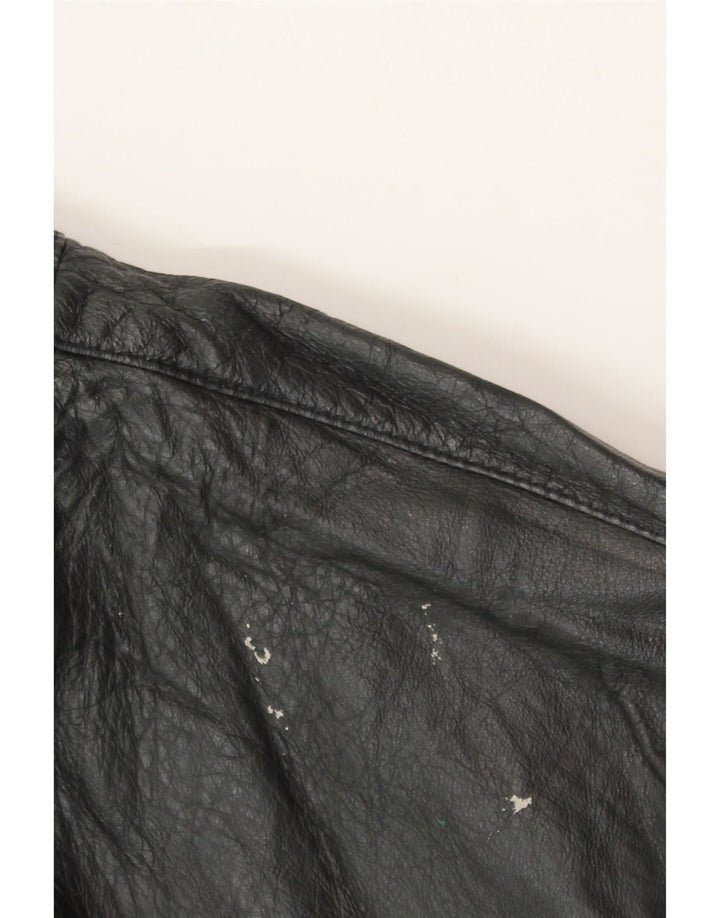 VINTAGE Womens Leather Biker Jacket UK 14 Medium Black Leather Vintage Vintage and Second-Hand Vintage from Messina Hembry 