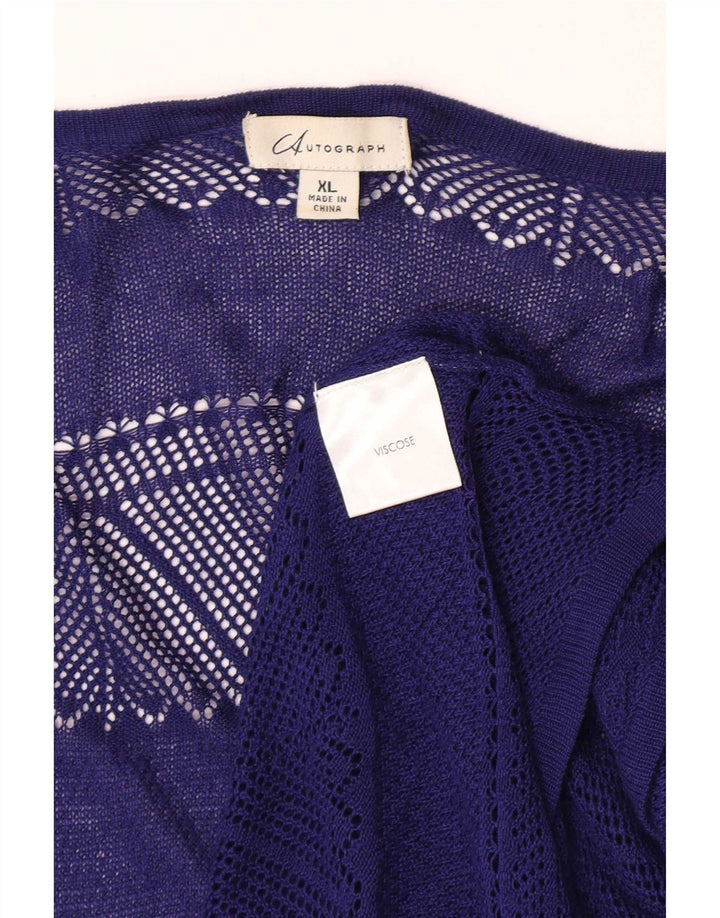 Marks & Spencer Damen Autograph Durchsichtiges Cardigan-Oberteil UK 18 XL Blau