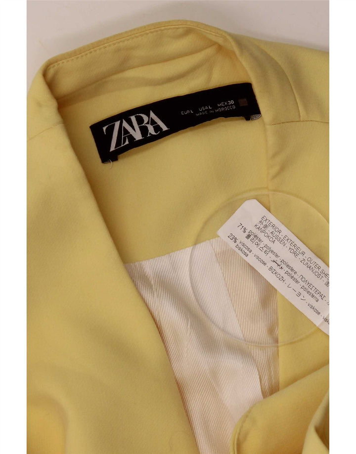 Zara Damen 3-Knopf-Blazer ohne Ärmel, UK 14, Größe L, gelb, Polyester