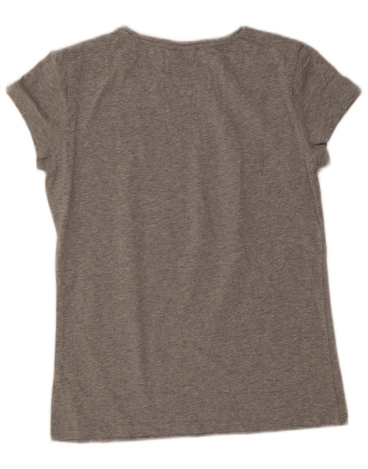 Massimo Dutti Damen T-Shirt Top UK 12 Mittelgrau