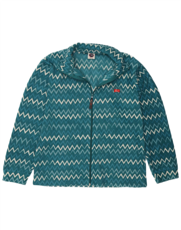 Kanada Logan Damen Fleecejacke UK 18 XL Blau Chevron Polyester