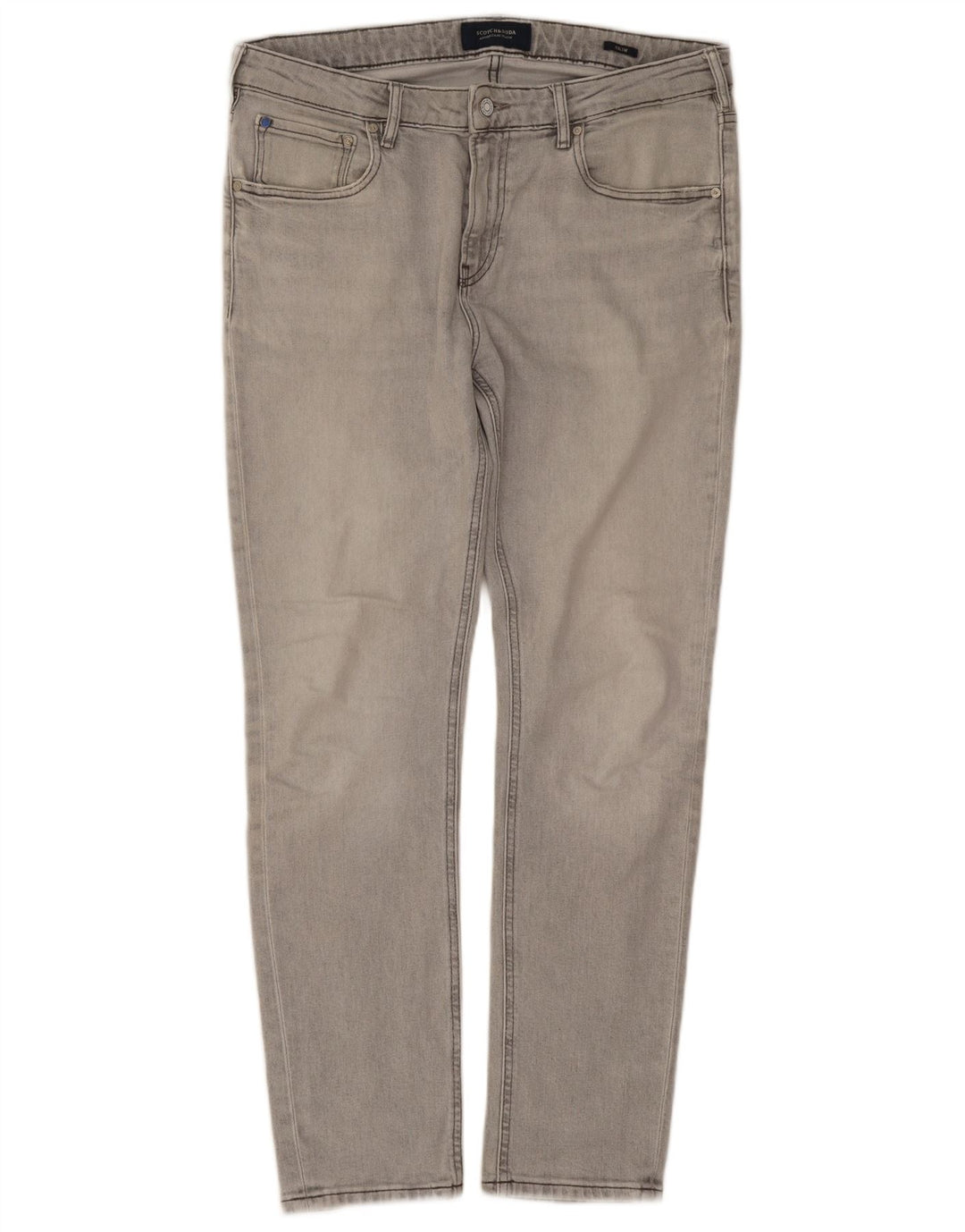 Scotch & Soda Herren Slim Jeans W34 L30 Graue Baumwolle