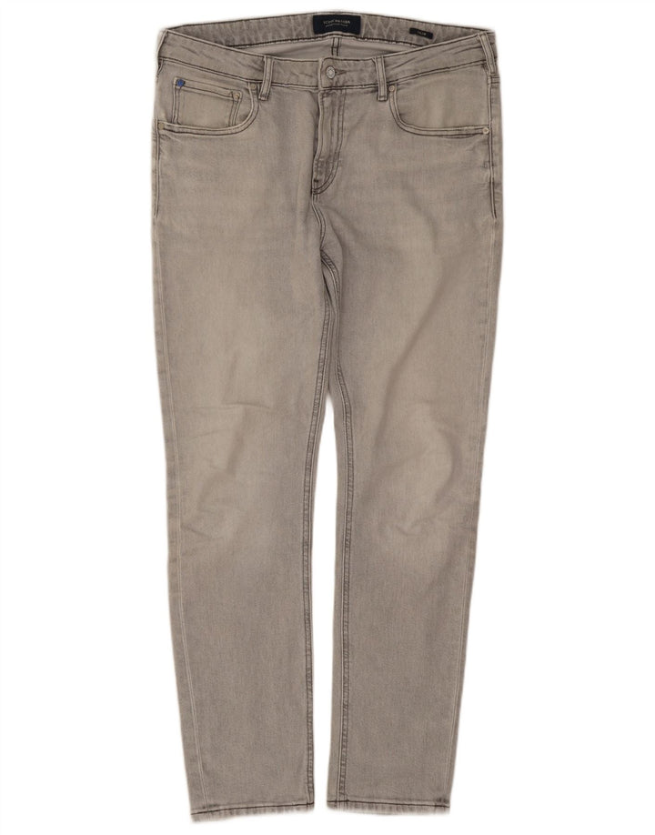 Scotch & Soda Herren Slim Jeans W34 L30 Graue Baumwolle
