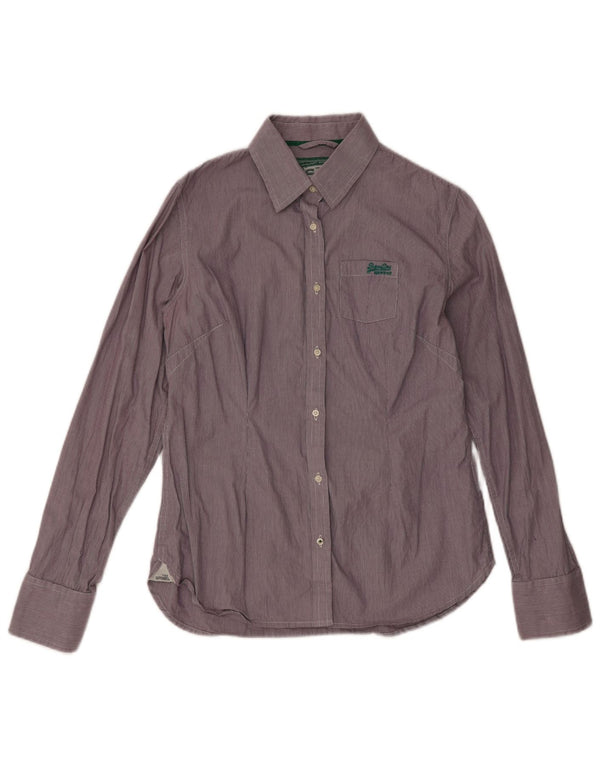 Superdry Herrenhemd aus Baumwolle, groß, lila kariert
