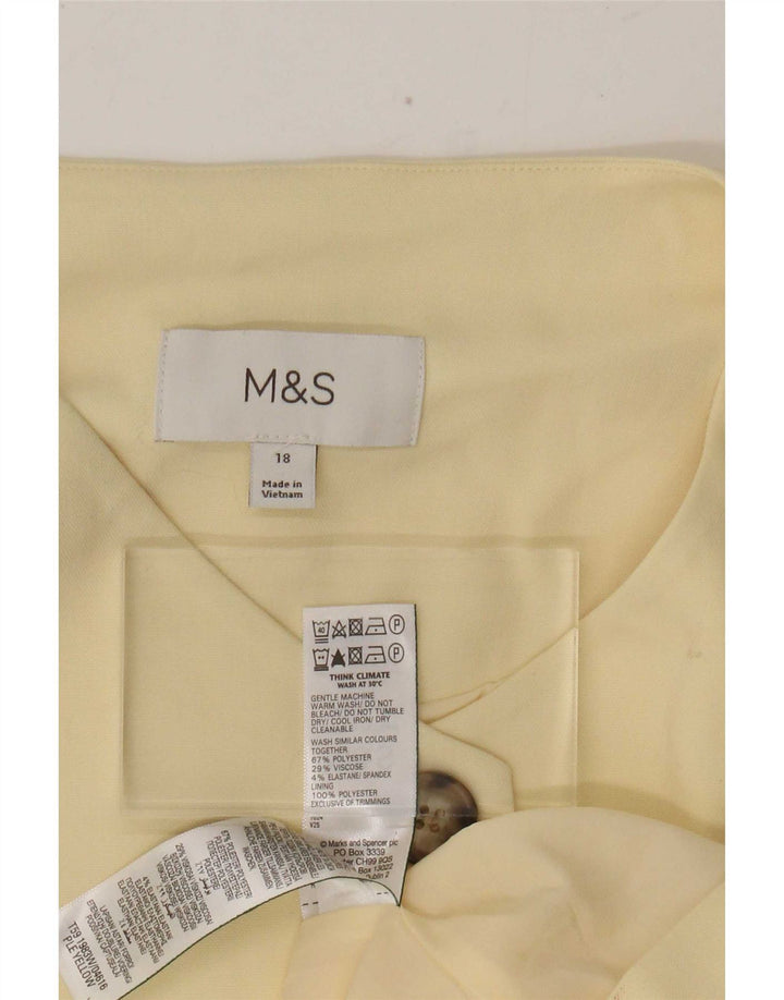 Marks & Spencer Damen Weste UK 18 XL Gelb Polyester