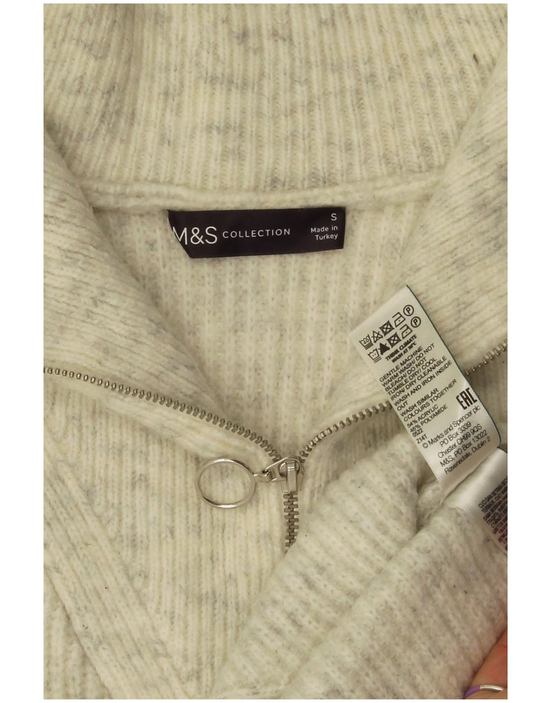 Marks & Spencer Damen-Tanktop in Übergröße, Gr. 10, Größe S, Grau gefleckt