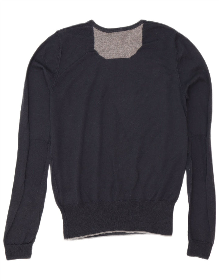 Liu Jo Herren-Pullover mit Rundhalsausschnitt, Größe S, marineblaue Wolle