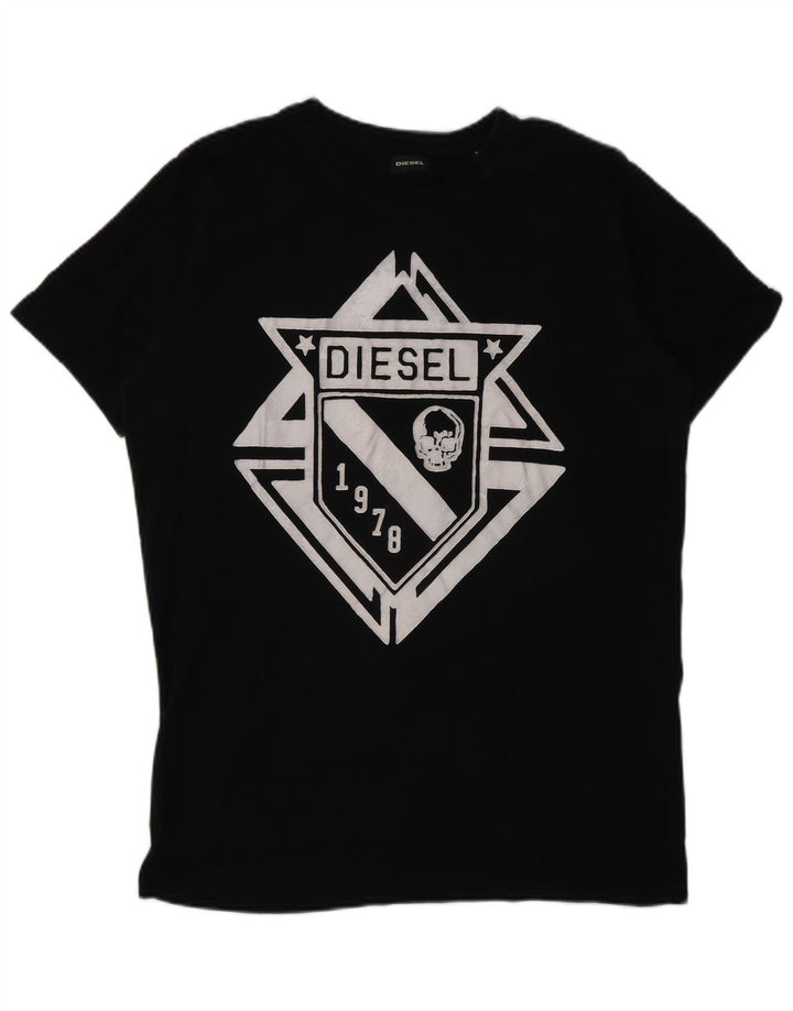 Diesel Herren T-Shirt mit Grafik, Größe L, Schwarz