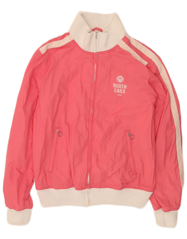 North Sails Damen-Trainingsanzug-Top-Jacke, UK 16, Größe L, Rosa, Farbblock