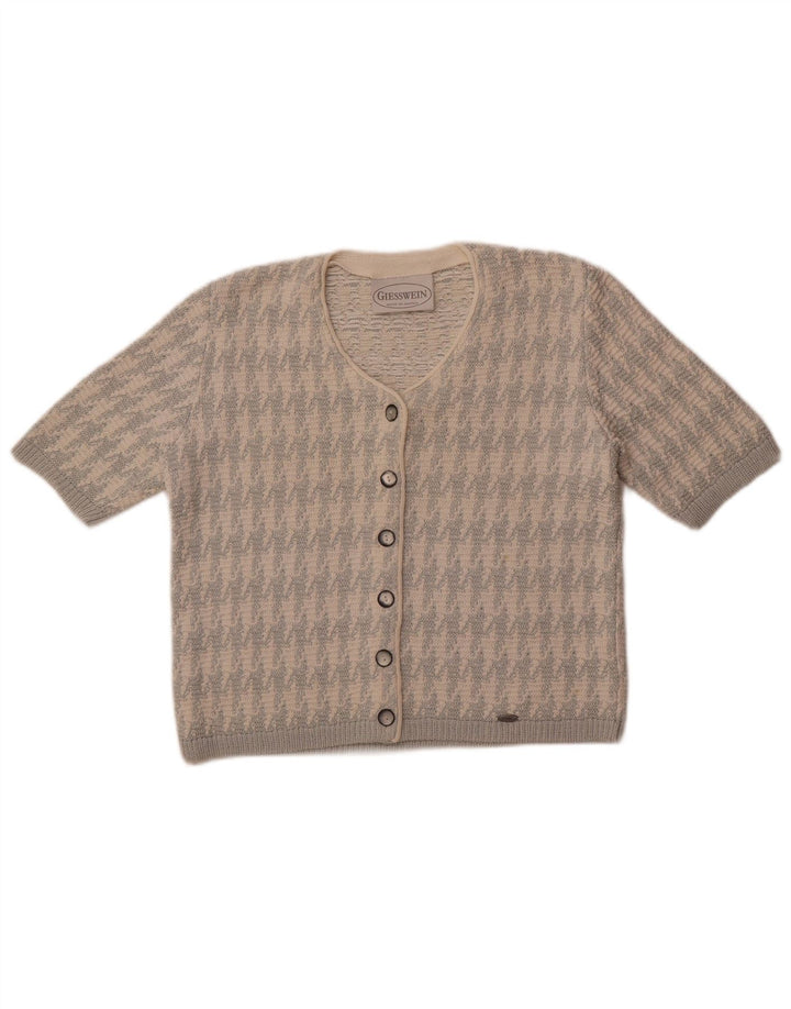 Giesswein Damen Strickjacke Pullover EU 38 Mittelweißer Hahnentritt