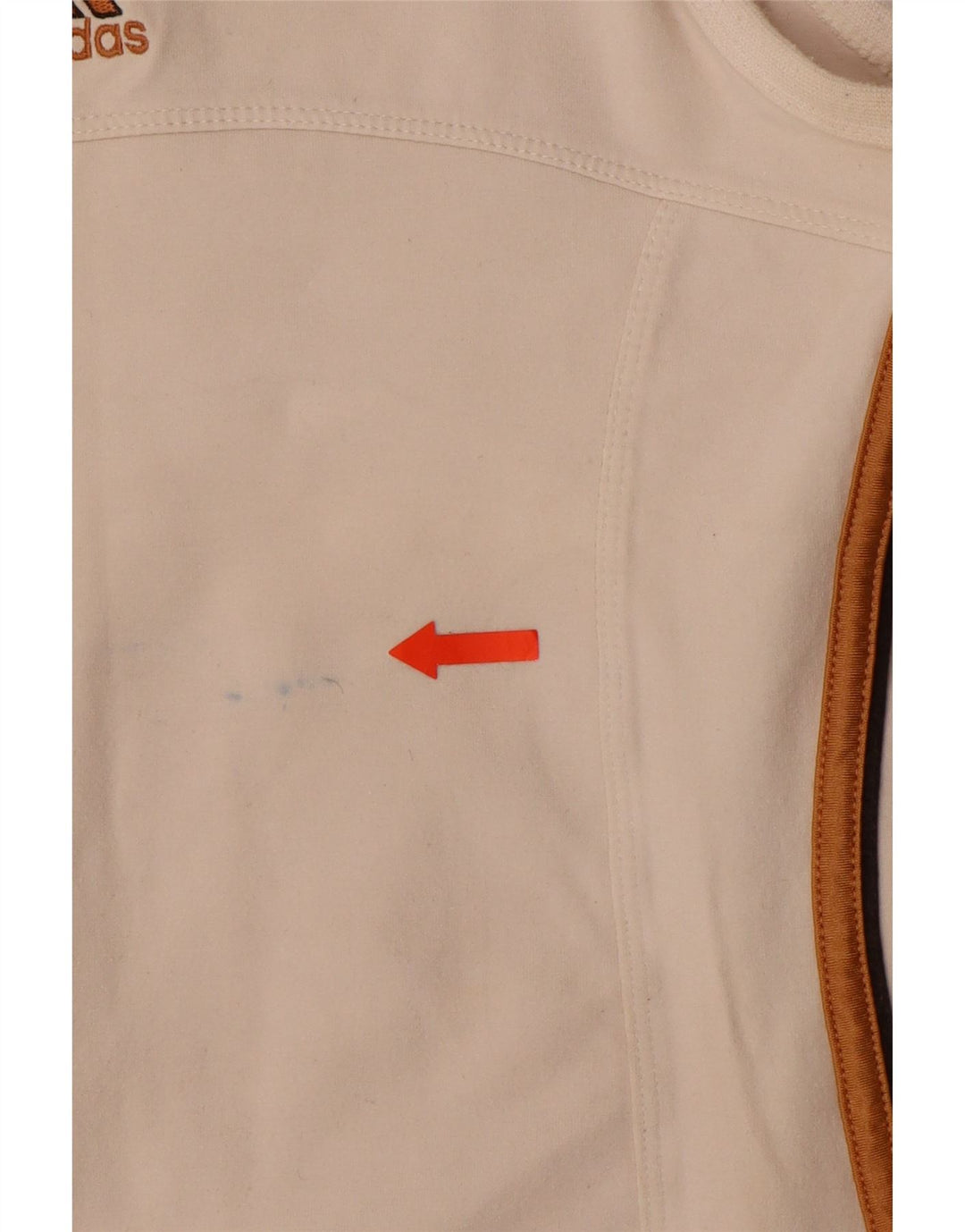 ADIDAS Damen Weste Top UK 14 Medium Off White Polyester