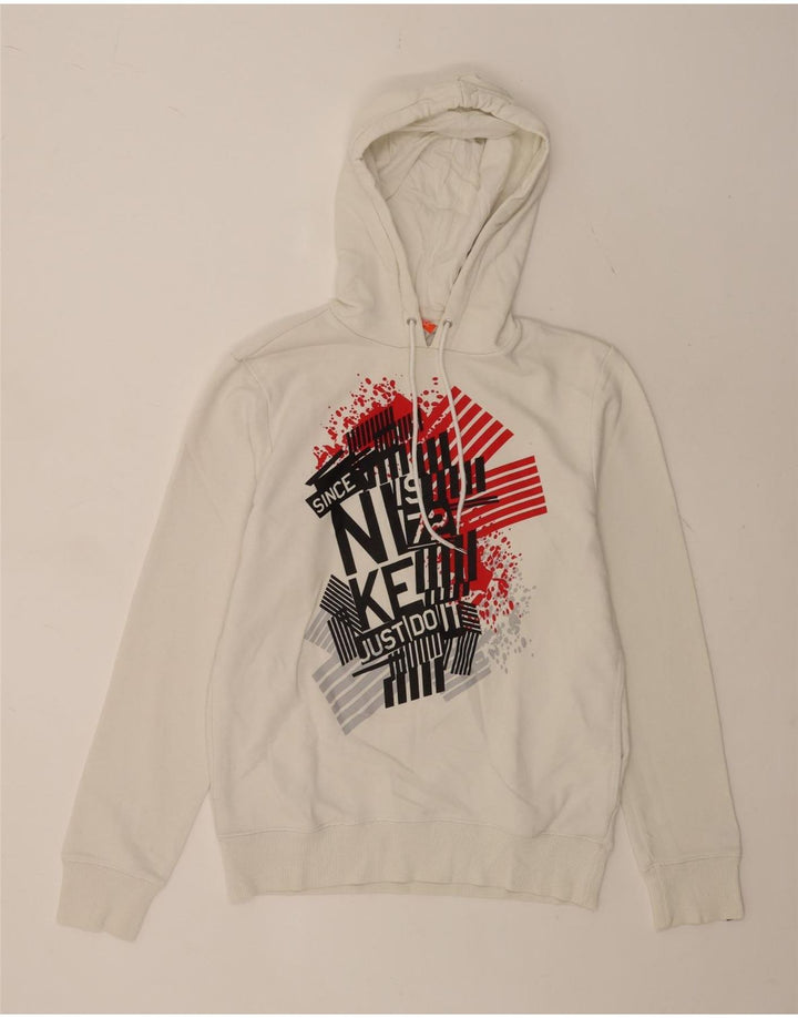 Nike Herren-Kapuzenpullover mit Grafik, Größe S, weiße Baumwolle