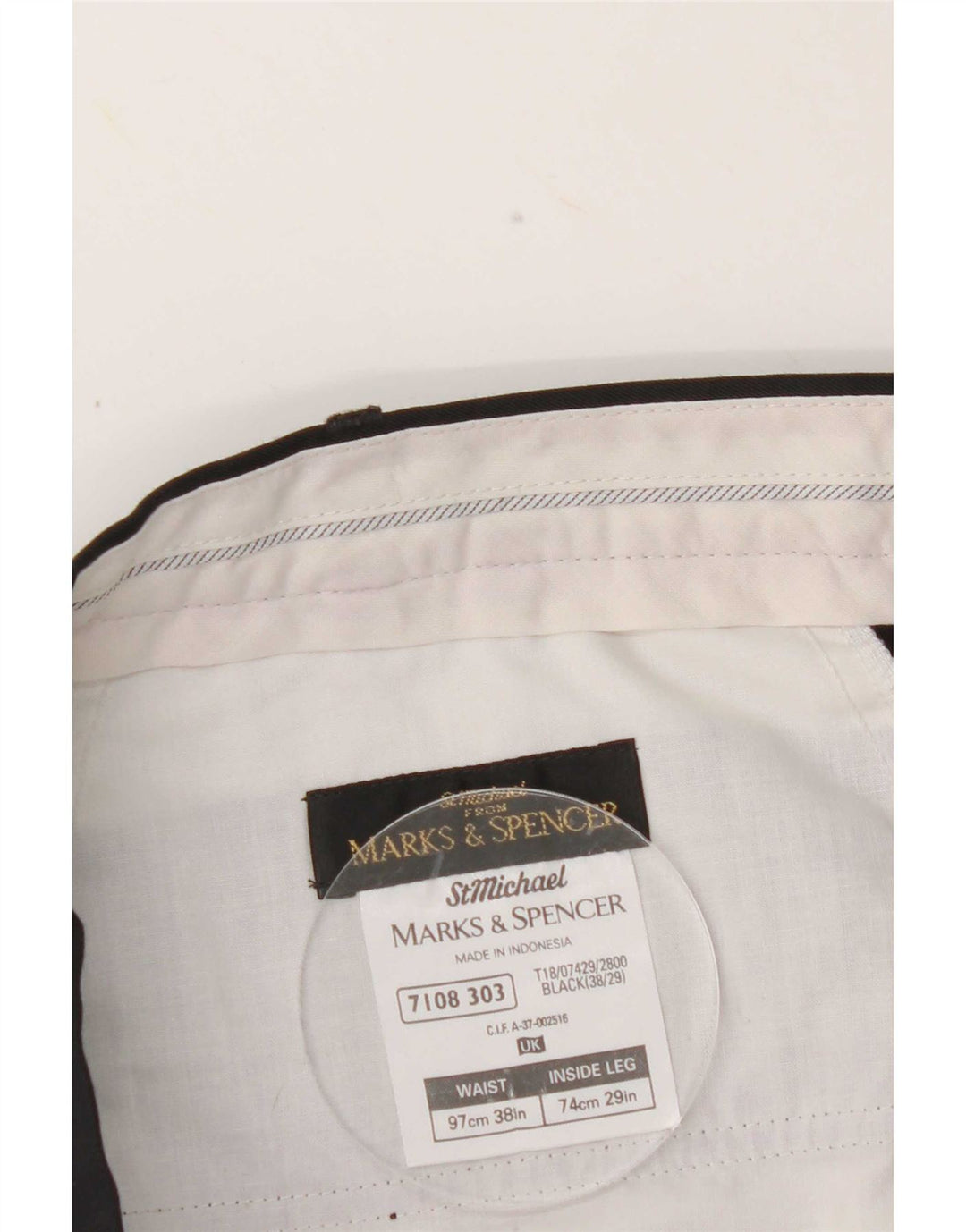 Marks & Spencer Damen St. Michael Pegged Anzughose W38 L29 Schwarz